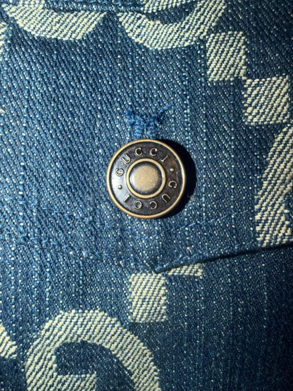 Gucci Jumbo GG Jacquard denim vest from the Pineapple collection